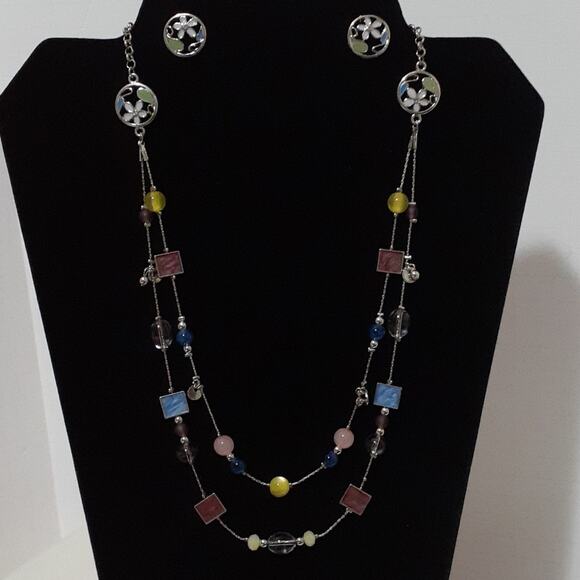 Christopher & Banks Jewelry - Christopher & Banks Jewelry Multi-color Necklace and Earrings.